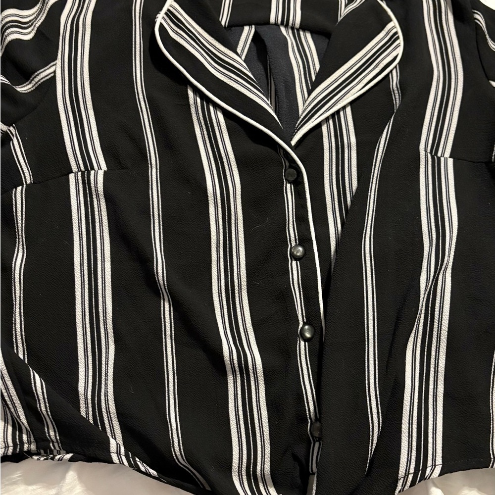Gypsies & Moondust Monochrome Striped Shirt